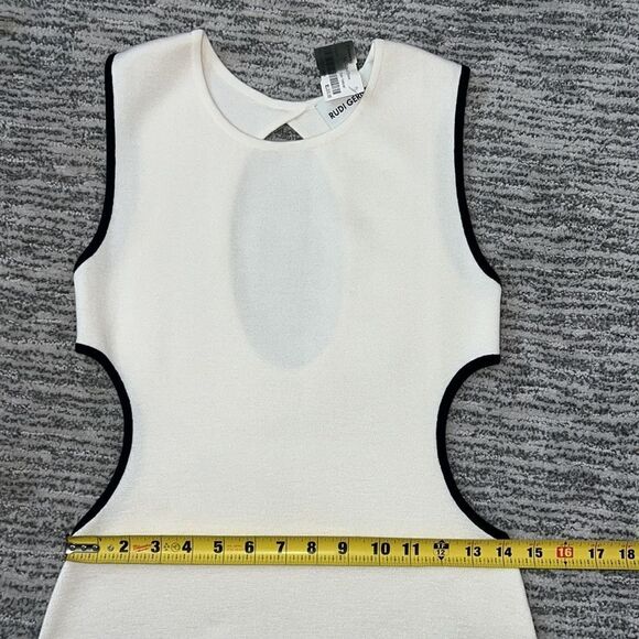 NWT RUDI GERNREICH White Sleeveless Cutout Dress Medium - Picture 10 of 16